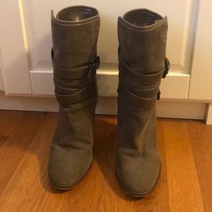 Coach leather boots in olive. Size 7.5.